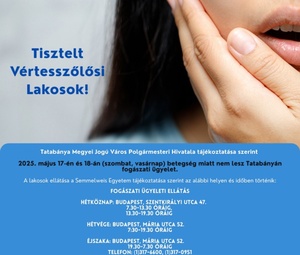 Fogászati ügyelet (2025.05.17-18.)